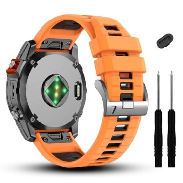 Imagem de AXPTI Pulseira de relógio Garmin Fenix 7S 7S Pro 6S 6S Pro 5S 5S Plus de 20 mm, pulseiras de silicone macio para smartwatch Approach S70 de 42 mm/Instinct 2S/Descent Mk2s, One Size, Ágata
