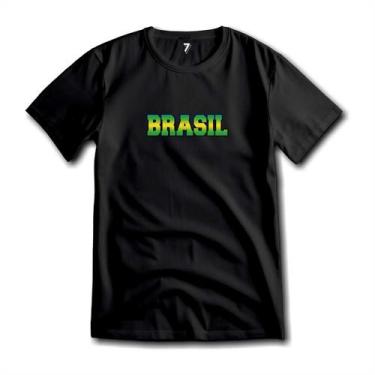 Imagem de Camiseta Brasil Estampa Verde e Amarela Malha Fria Premium - Sete Sete
