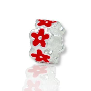 Imagem de Berloque Charms Separador Flor Prata Legitima 925 - Lojas La&Ny Pratas