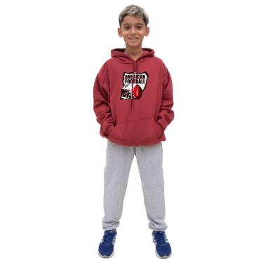 Imagem de Conjunto Moletom Infantil Menino Estampado Casaco de Frio Com Capuz e Calça Lisa Macia-Masculino