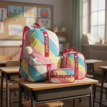 Imagem de Mochila Costas Com Lancheira E Estojo Box Lilica Vibrant 2026 - Lilica