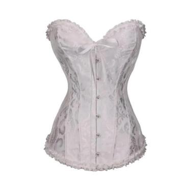Imagem de Corset Vintage De Renda Floral Em Cetim, Bustier Sexy Com Aros Para Mu