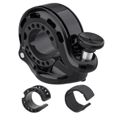 Imagem de Sino de bicicleta, liga de alumínio, 110db, suporte para airtags, 22.2-31.8mm, buzina de montagem no guidão, compatível com apple airtag case