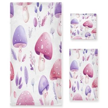 Imagem de xigua Conjunto de toalhas de banheiro de cogumelo fofo absorvente macio 3 peças toalha de banho toalha de mão toalhas decorativas para banheiro, academia, hotel, praia, piscina
