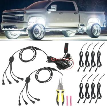 Imagem de Kits de luzes de rocha com chicote de fiação de interruptor (12 peças de luzes de rocha + kits com chicote de fiação de interruptor)