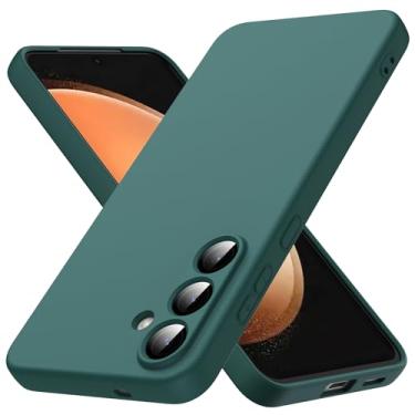 Imagem de Adequada para Samsung Galaxy S25 FE 5G [capa de silicone líquido] [interior de microfibra] capa à prova de choque líquido de gel de silicone de borracha para Samsung Galaxy S25 FE 5G - verde noturno