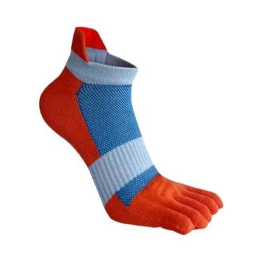 Imagem de Meias De Tornozelo Masculinas plus Size Com Cinco Dedos, Respiráveis, 