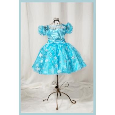 Imagem de Vestido Fantasia Luxo Princesas Azul Brilho