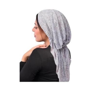 Imagem de Hijab Feminino De Cor Sólida Com Efeito Amassado, Turbante Macio E Elá