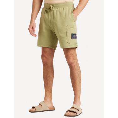 Imagem de Bermuda Tommy Hilfiger Moletom Masculina Flag Logo Badge Verde Oliva-Masculino