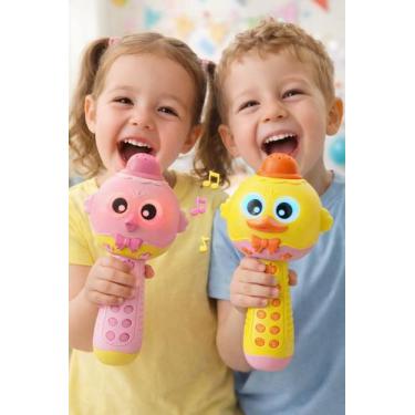 Imagem de Microfone Musical Infantil Brinquedo - Genérica, Rosa