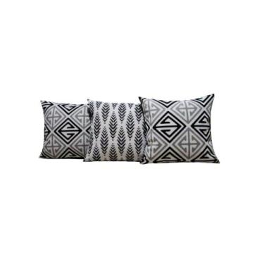 Imagem de Capas para Almofadas 60x60 Tecido Estampado Conjunto 3 Peças - Nallu D