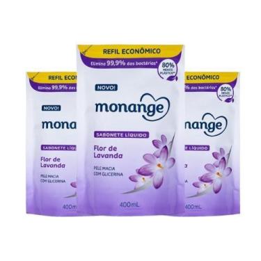 Imagem de Kit 3 Refil Sabonete Líquido Monange Lavanda 400mL