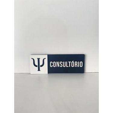 Imagem de Placa de sinalização Consultório de Psicologia em mdf preto - Realaser