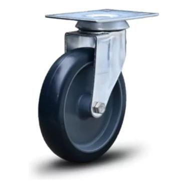 Imagem de Rodízio Fixo 4'' Com Placa Cinza Colson Profissional Resistente 65kg Industrial