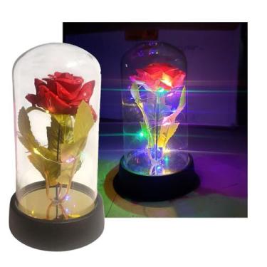 Imagem de Kit 3 Rosa Led Presente Dia Das Mães Namorados Luminária Cúpula - Mkt 