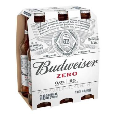 Imagem de Cerveja Zero Budweiser Long Neck 330ml 6 Pack