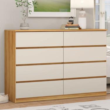 Imagem de Cômoda Sintra 8 Gavetas Cinamon/Off White - Demóbile