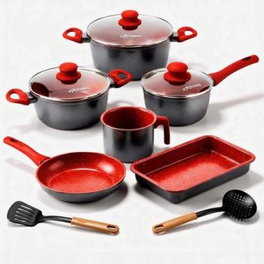 Imagem de Jogo de Panelas Revestimento Ceramica Indução 8 peças Extream Hakone G