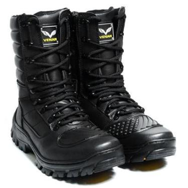 Imagem de Bota Masculina Coturno Militar Segurança Motociclista Costurada C/ Proteção Emborrachad...