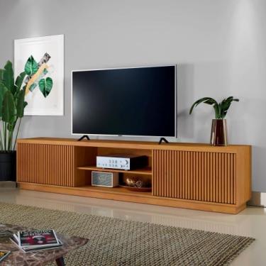 Imagem de Rack Ripado para TV até 75 Polegadas 100% MDF 180cm 2 Portas Logan - M