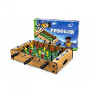 Imagem de Pebolim de Mesa Madeira Portátil Infantil Jogo de Futebol com Bolas Du