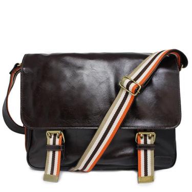Imagem de Bolsa Carteiro Masculina de Couro Luigi - Relicário Bolsas e Pastas, C