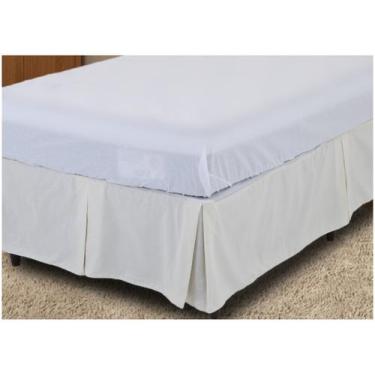 Imagem de Saia para Cama Solteiro Prata 90x190cm Santista, Areia