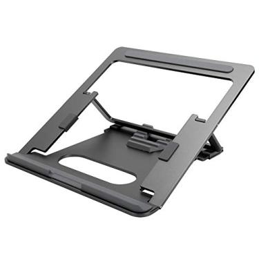 Imagem de Suporte multifuncional para laptop, suporte de laptop de liga de alumínio dobrável para notebook de 11 a 6 polegadas (preto)
