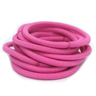 Imagem de La Tartelette 4 mm elásticos faixas de cabelo laços para crianças cabelo de borracha faixas de cabelo, Hot Pink, 100 Pcs