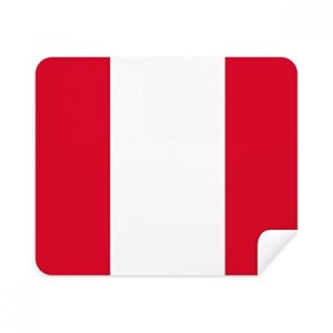 Imagem de Pano de limpeza de tela com bandeira nacional do Peru da América do Sul 2 peças de tecido de camurça