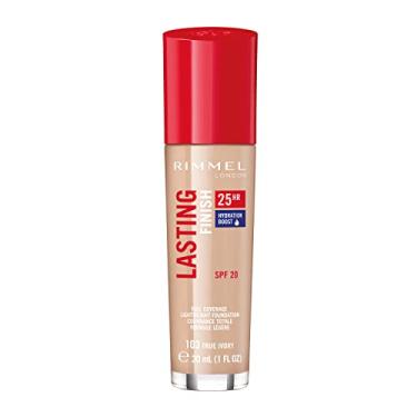 Imagem de Rimmel London Lasting Finish 25HR - 103 True Ivory - base, uso 25 horas, cobertura total, impermeável, 30 ml