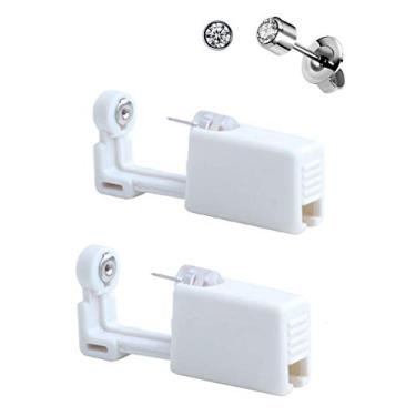 Imagem de Kit de piercing corporal descartável com 3 mm de segurança para piercing de orelha, Zircônia cúbica
