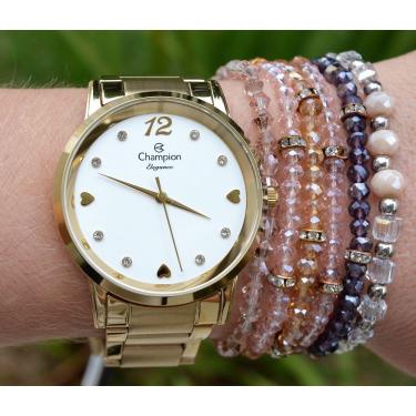 Imagem de Relogio Champion Feminino Dourado Medio Cn24066h