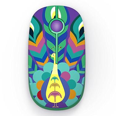 Imagem de Mouse sem fio – Mouse portátil fino de 2,4 G com nanoreceptor, mouse óptico móvel com menos ruído para notebook, PC, laptop, computador, Mac (roxo pavão)