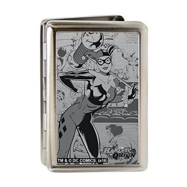 Imagem de Buckle-Down Porta-cartões de visita - Harley Quinn Pose/Quadrinhos Scenes Prata escovada - Grande