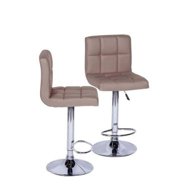 Imagem de Kit 02 Banquetas Boxbit Confort Madeira Caramelo Cromada