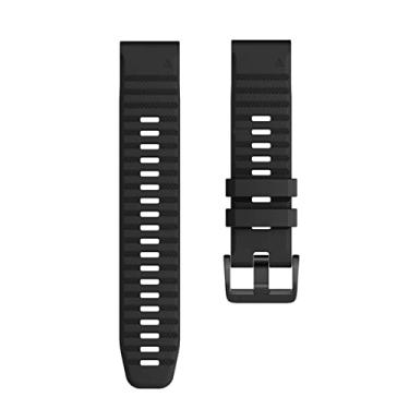 Imagem de HAZELS Pulseira de silicone inteligente para Garmin Fenix 7 7X 7S 6X 6 Pro 5X 5 Plus 3HR Fácil Ajuste Liberação Rápida 20 26 22mm Pulseiras (Cor: Preto, Tamanho: Largura 22mm)