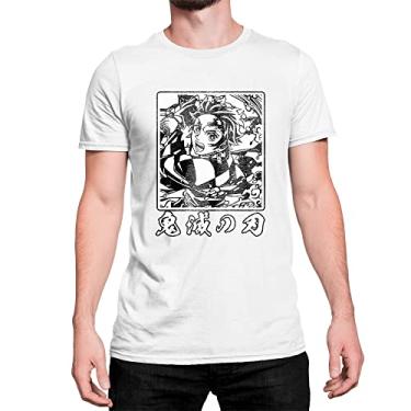 Imagem de Camiseta T-Shirt Anime Demon Slayer Tanjiro Kamado Cor:Branco;Tamanho:G