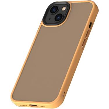 Imagem de KOSSMA Capa compatível com iPhone 13, capa protetora de silicone TPU macio translúcido fosco capa resistente à sujeira e à prova de quedas (cor: amarelo, tamanho: para iphone13)