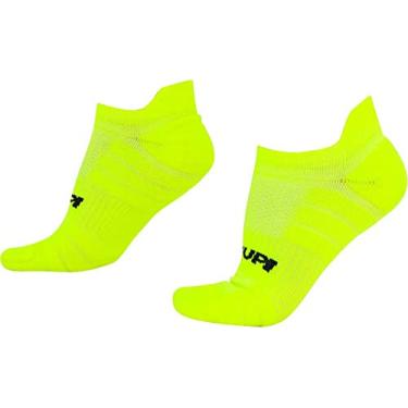 Imagem de Meia Curta para Corrida HUPI Running Pro Invisível Amarelo Neon, Cor: AMARELO