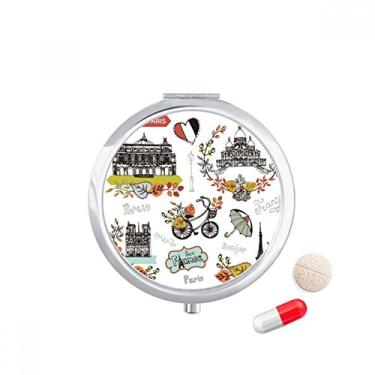 Imagem de Caixa de armazenamento de medicamentos Autumn Eiffel Paris França Graffiti