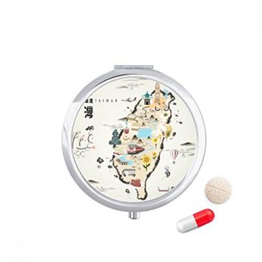 Imagem de Mapa Taiwan — Porta-comprimidos, porta-comprimidos, caixa de armazenamento de remédios