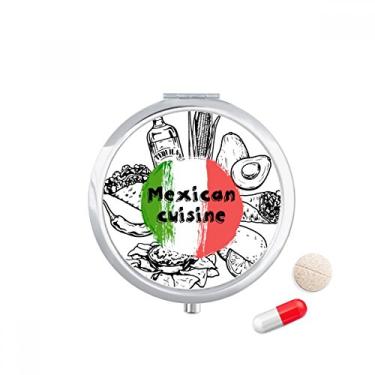 Imagem de Caixa de armazenamento de medicamentos com a bandeira nacional do México para esboço de cacto