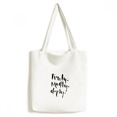 Imagem de Bolsa de lona com citação realmente louca, bolsa de compras casual
