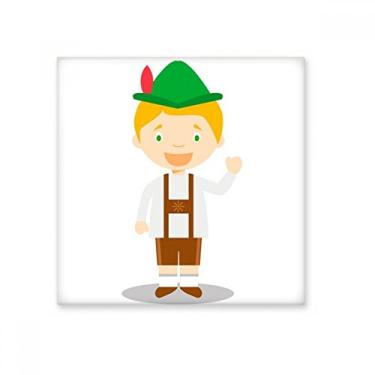 Imagem de Decalque brilhante de azulejo de cerâmica marrom verde com desenho da Alemanha