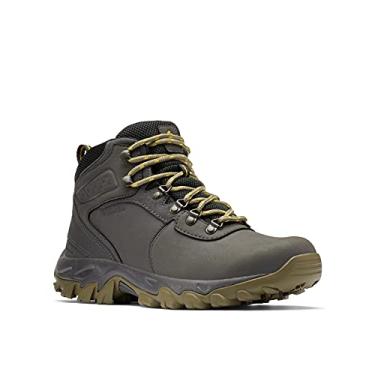 Imagem de Columbia Newton Ridge Plus II Tênis de caminhada masculino impermeável, Cinza escuro, verde pedra, 10