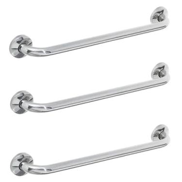 Imagem de Barra Alça De Apoio 80cm Kit 3 Uni Casa Banheiro Corrimao Box Escada Suporte Idoso Gestante Criança