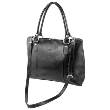 Imagem de Bolsa Feminina Executiva Jasmim em Couro Galvani (Preto)