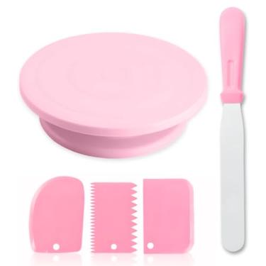 Imagem de Kit Confeiteiro Bailarina Para Bolo Giratória Com Espátula Alisadora de Quina de Bolo e Espátulas Wave Cake… (Modelo 1)